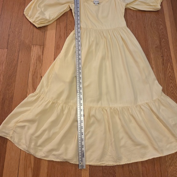 The Drop Lexi Puff-Sleeve Butter Yellow Sweetheart Neck Smock Back Dress Sz XXS - Picture 7 of 9
